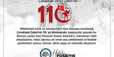 BAŞKAN POSBIYIK’TAN 18 MART ÇANAKKALE ZAFERİ MESAJI
