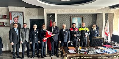KAYMAKAM YILMAZ, EMNİYET MÜDÜRLÜĞÜ'NÜ KUTLADI