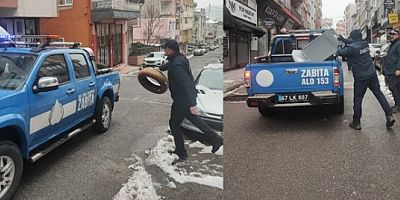 KDZ. EREĞLİ’DE KALDIRIM İŞGALLERİNE KARŞI ZABITA GEREĞİNİ YAPIYOR