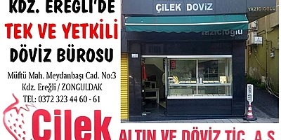 KDZ. EREĞLİ'DE  VE BÖLGEMİZDE TEK  YETGİLİ  ÇİLEK DÖVİZ BÜROSU
